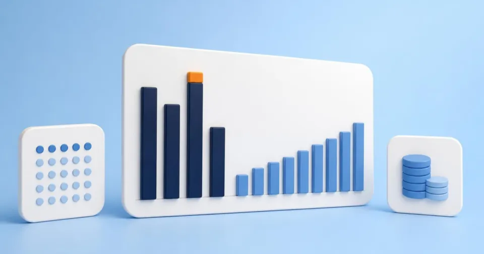 A few tall bars carry most of the value, one of them only a one-off spike, next to a row of smaller bars rising steadily.